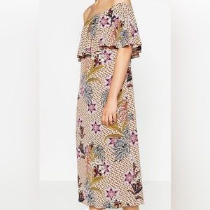 Zara Off Shoulder Vintage Floral Dress Small